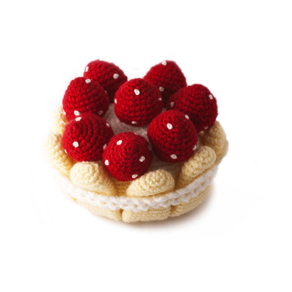 Colorful Strawberry Basket Handmade Amigurumi Stuffed Toy Knit Crochet Doll VAC