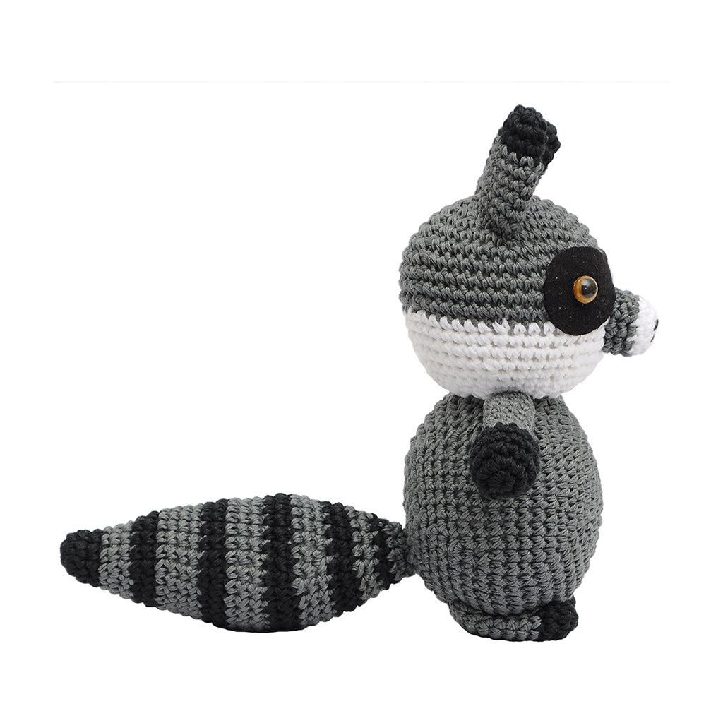Gray Bandit Raccoon Handmade Amigurumi Stuffed Toy Knit Crochet Doll VAC