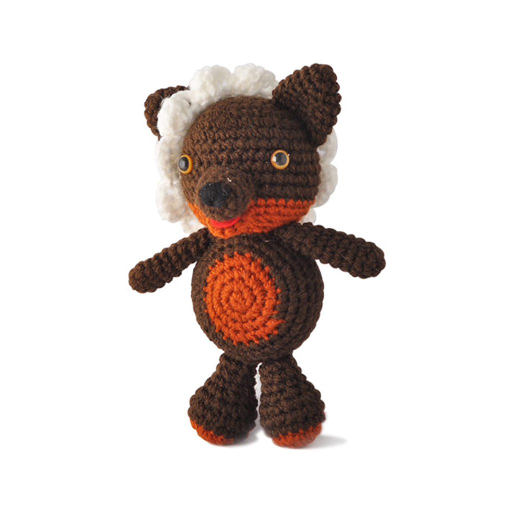 Brown Wolf Handmade Amigurumi Stuffed Toy Knit Crochet Doll VAC