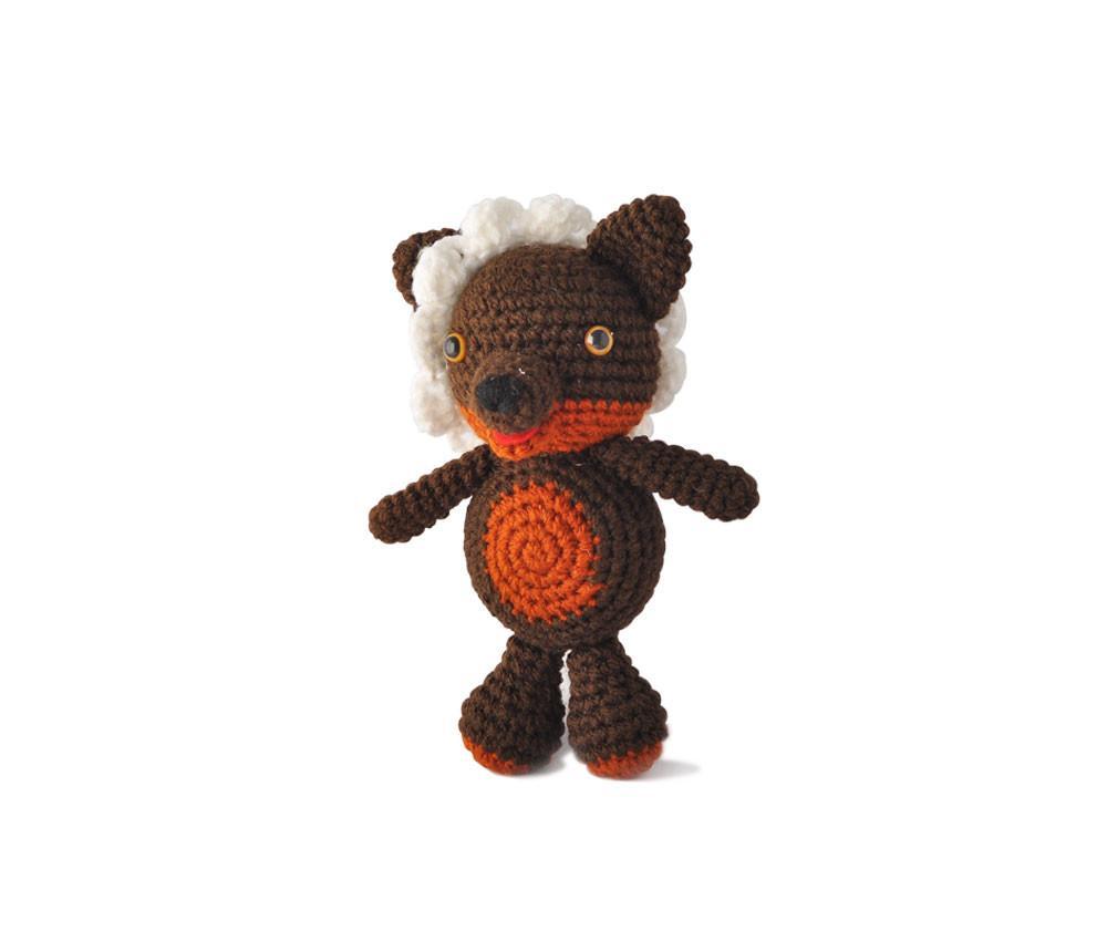 Brown Wolf Handmade Amigurumi Stuffed Toy Knit Crochet Doll VAC
