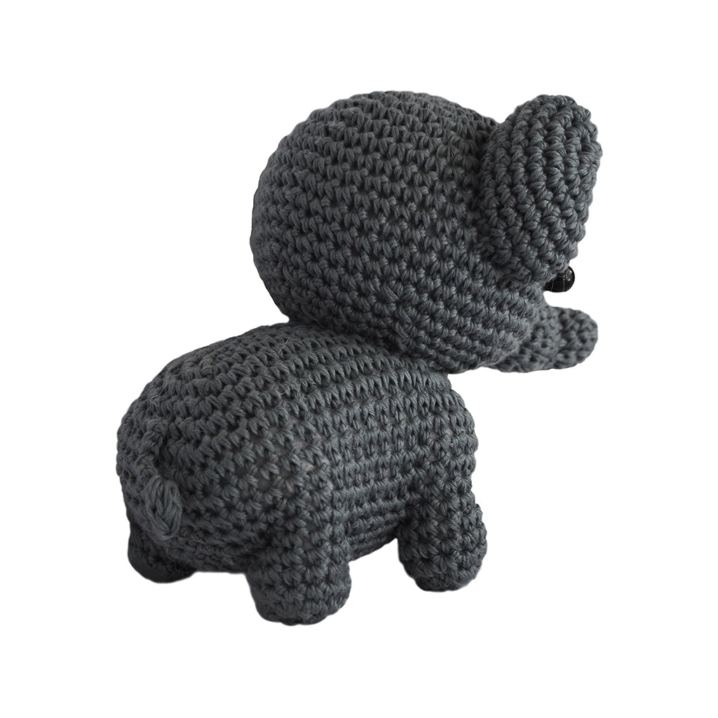 Dark Gray Elephants Handmade Amigurumi Stuffed Toy Knit Crochet Doll VAC