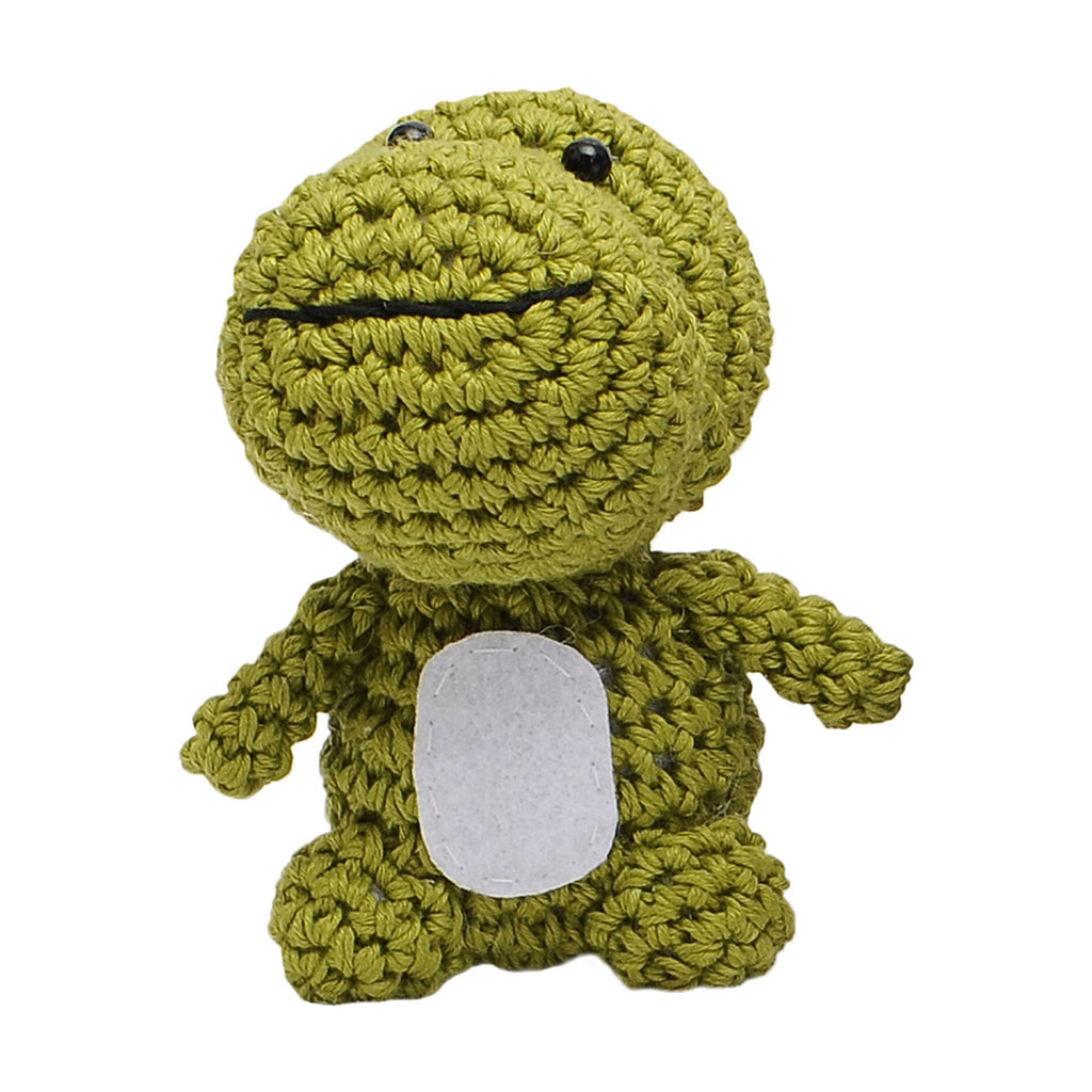 Set of Purple & Green Dinosaurs Handmade Amigurumi Stuffed Toy Knit Crochet Doll VAC