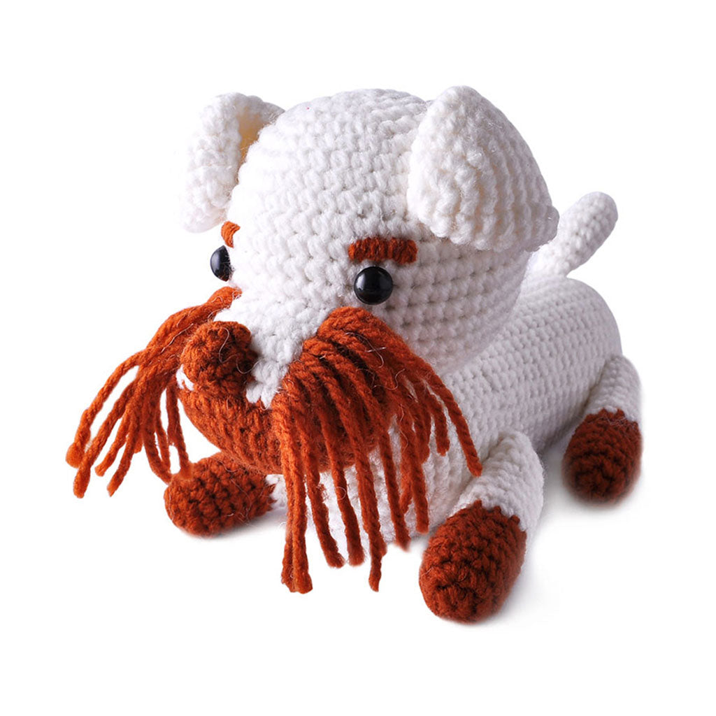 White Dogs Handmade Amigurumi Stuffed Toy Knit Crochet Doll VAC