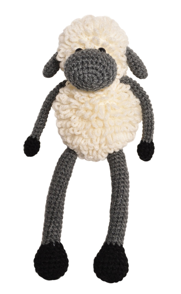 Cream-Grey Sheep Handmade Amigurumi Stuffed Toy Knit Crochet Doll VAC