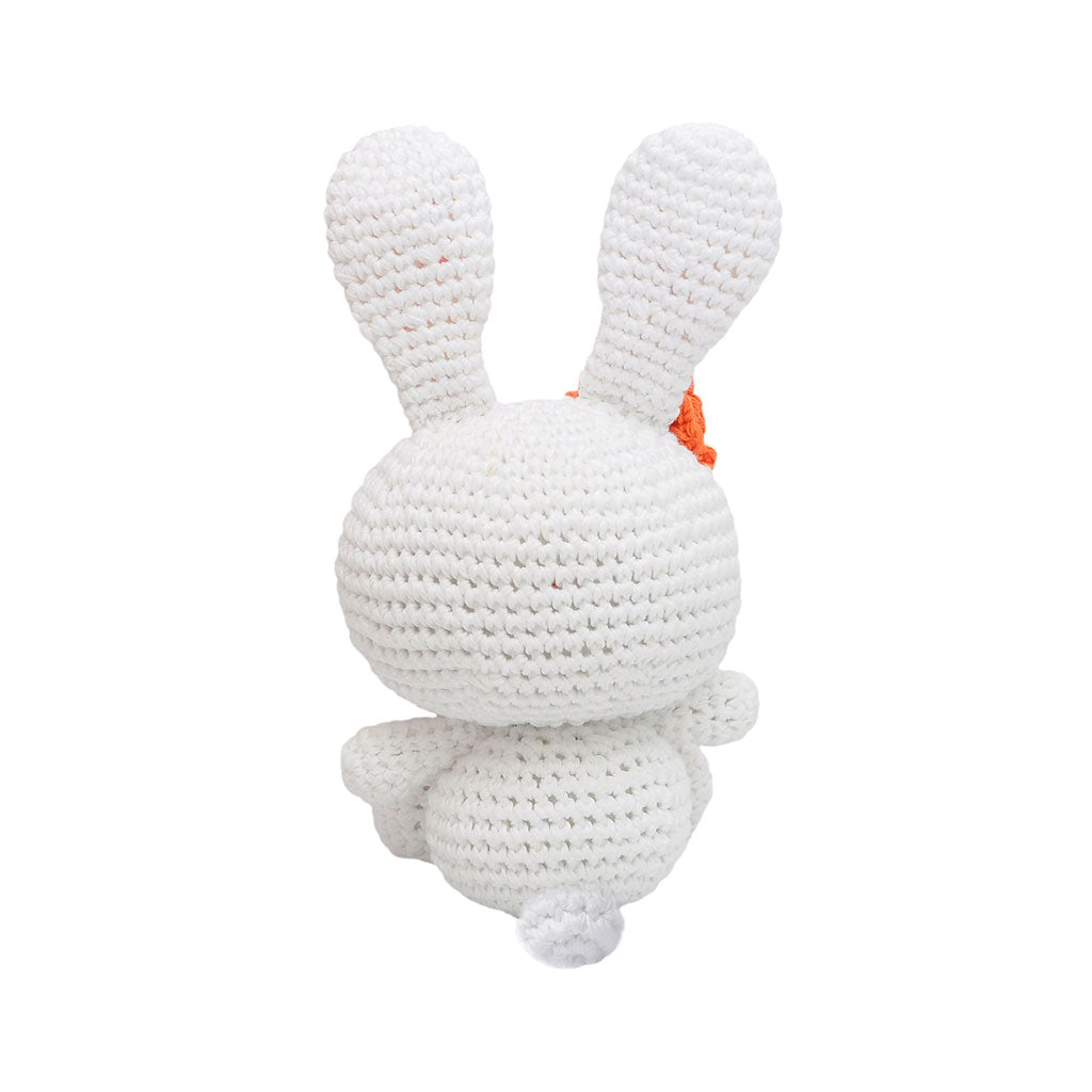 White , Pink Bunnies Handmade Amigurumi Stuffed Toy Knit Crochet Doll VAC