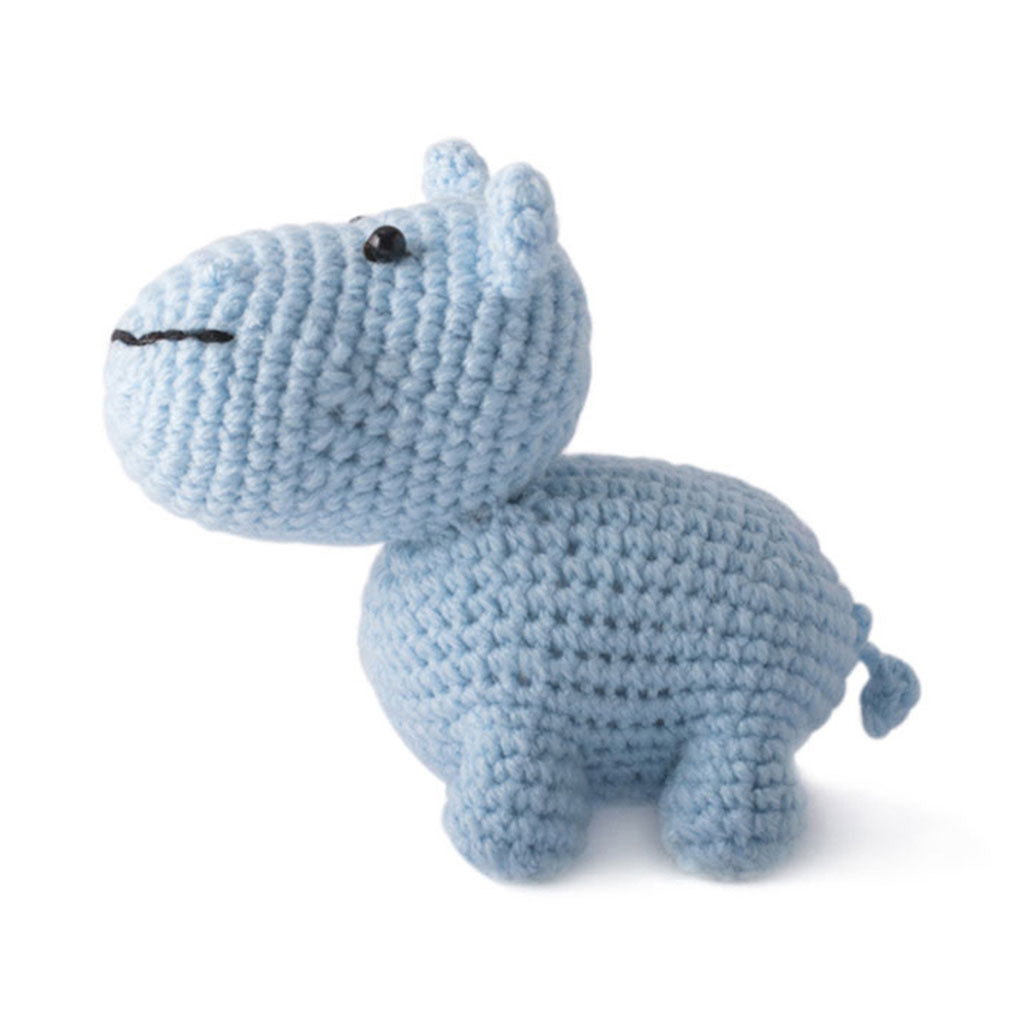 Blue Hippo Handmade Amigurumi Stuffed Toy Knit Crochet Doll VAC