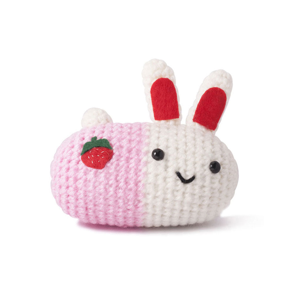 White-Pink Bunnies Handmade Amigurumi Stuffed Toy Knit Crochet Doll VAC