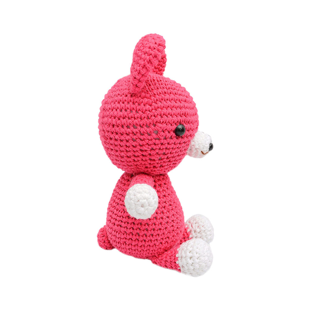 Pink; Brown Puppy Handmade Amigurumi Stuffed Toy Knit Crochet Doll VAC