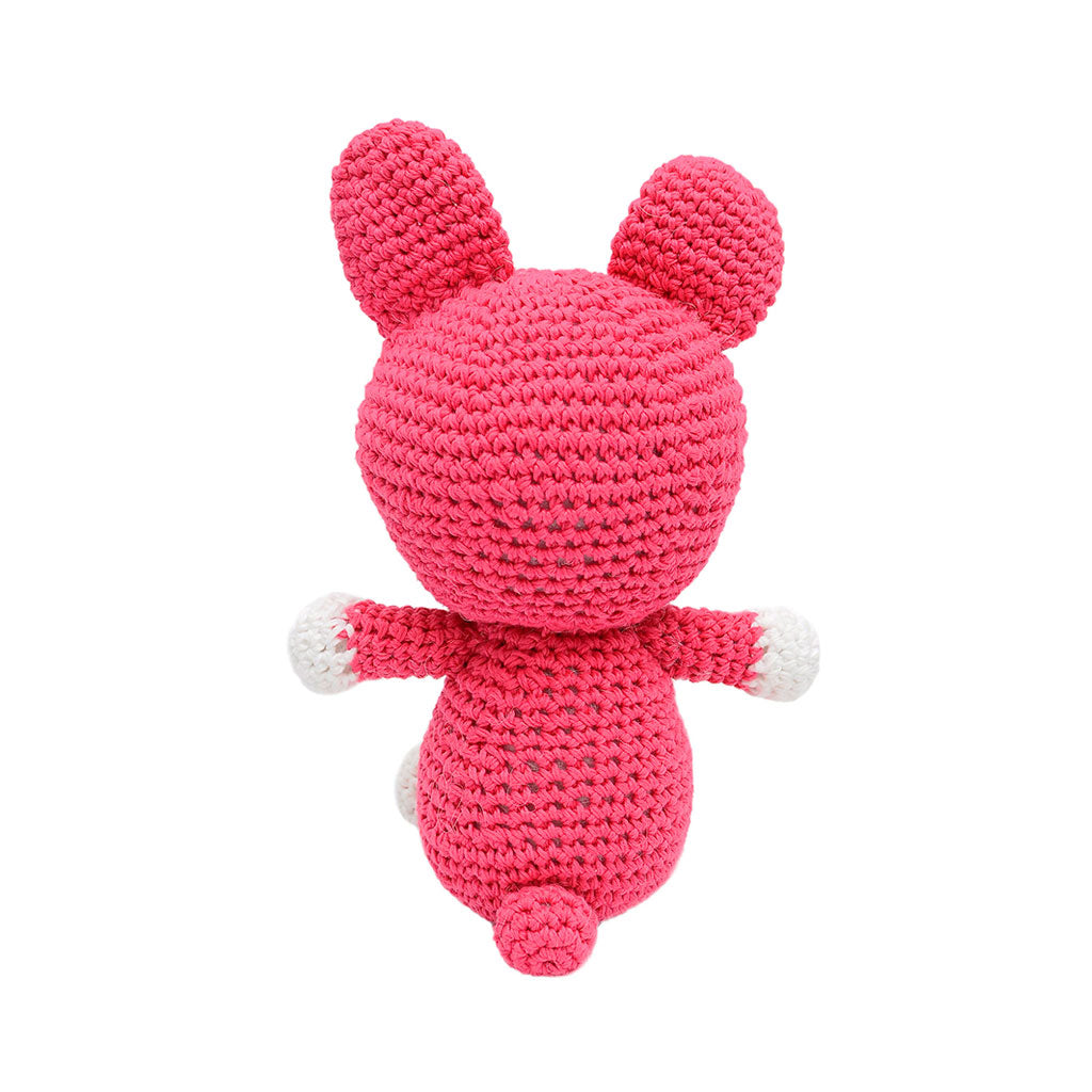 Pink; Brown Puppy Handmade Amigurumi Stuffed Toy Knit Crochet Doll VAC