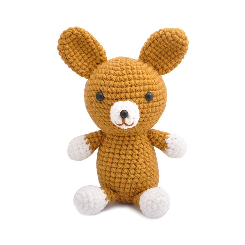 Pink; Brown Puppy Handmade Amigurumi Stuffed Toy Knit Crochet Doll VAC