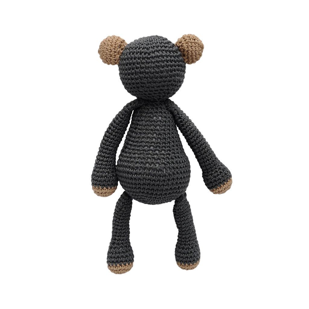 Brown-Black Monkey Handmade Amigurumi Stuffed Toy Knit Crochet Doll VAC