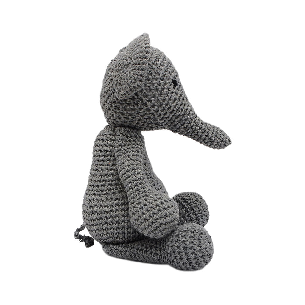 Gray Elephant Handmade Amigurumi Stuffed Toy Knit Crochet Doll VAC