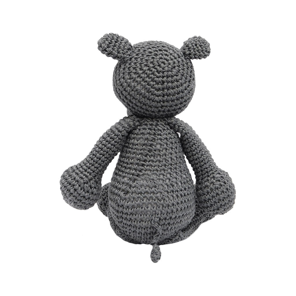 Gray Rhino Handmade Amigurumi Stuffed Toy Knit Crochet Doll VAC