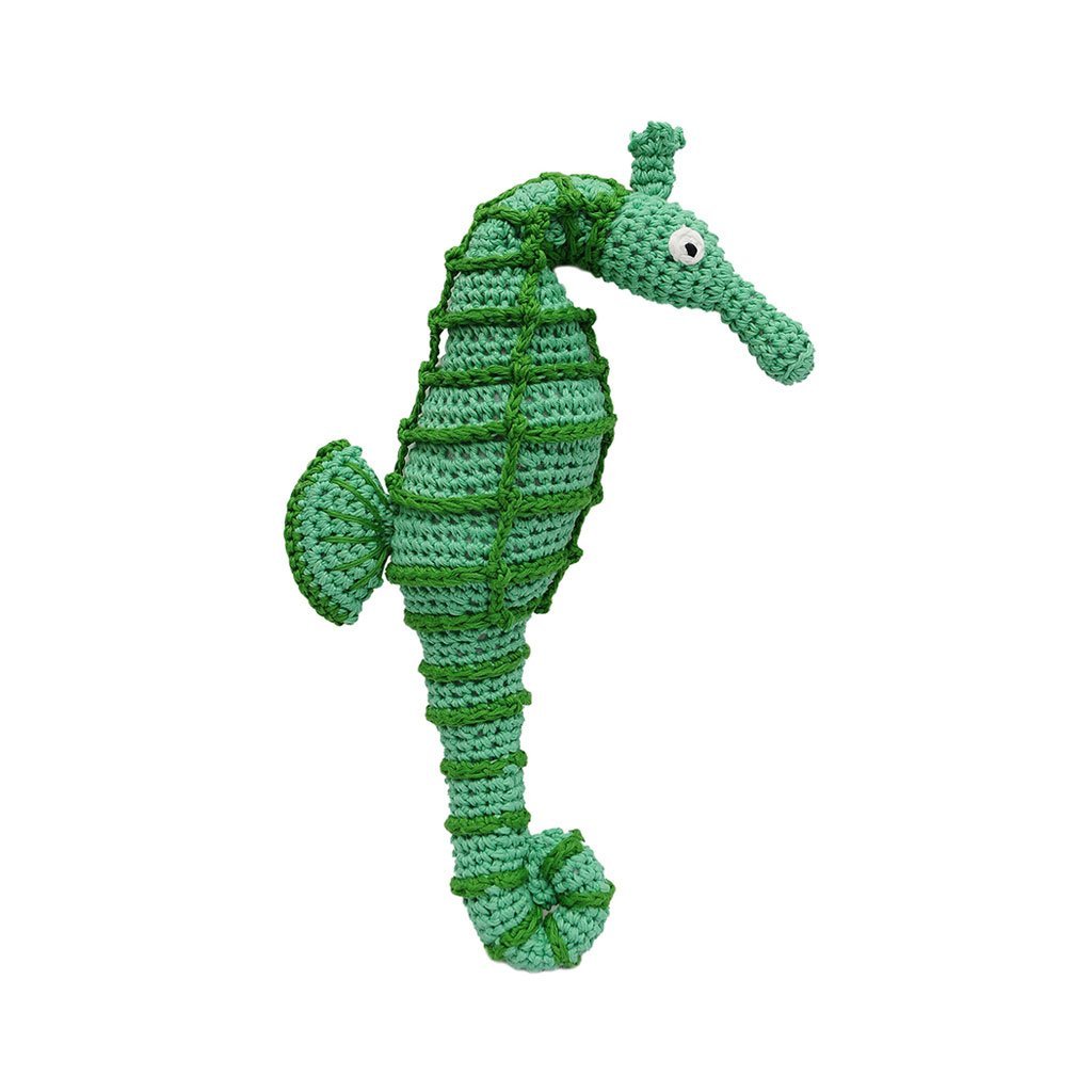 Green;Pink Sea Horse Handmade Amigurumi Stuffed Toy Knit Crochet Doll VAC