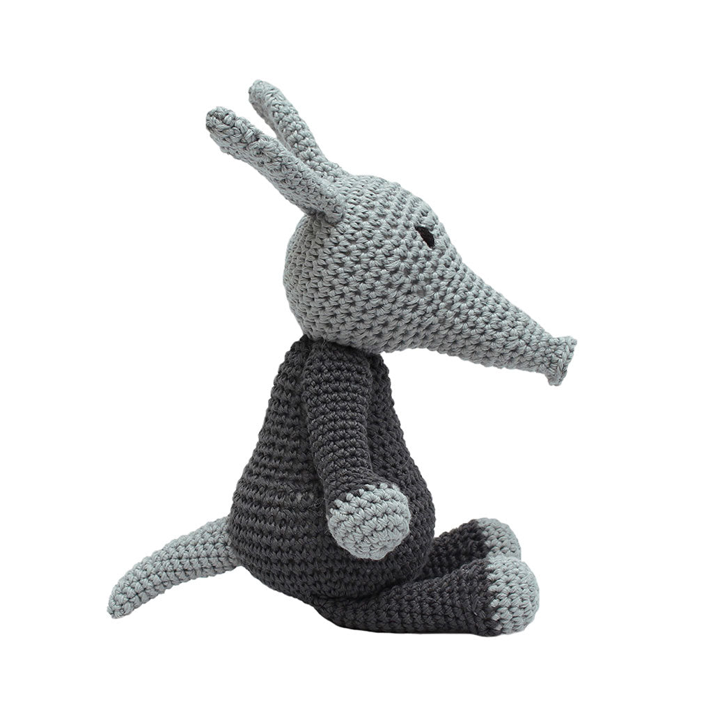 Black-Grey Aardvark Handmade Amigurumi Stuffed Toy Knit Crochet Doll VAC
