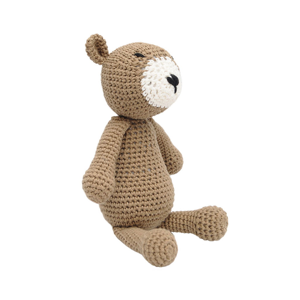 Brown Wild Bear Handmade Amigurumi Stuffed Toy Knit Crochet Doll VAC