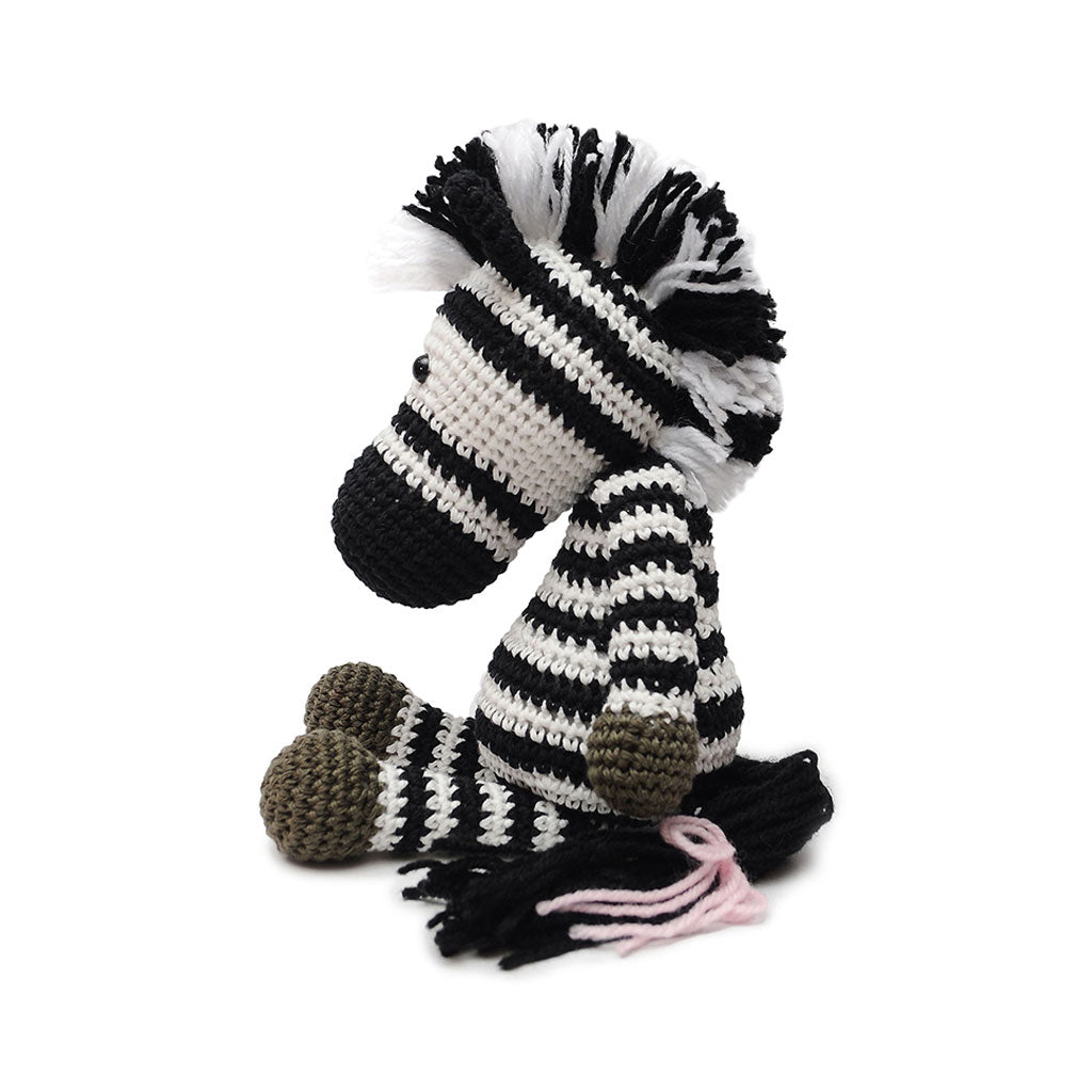 Black-White Zebra Handmade Amigurumi Stuffed Toy Knit Crochet Doll VAC