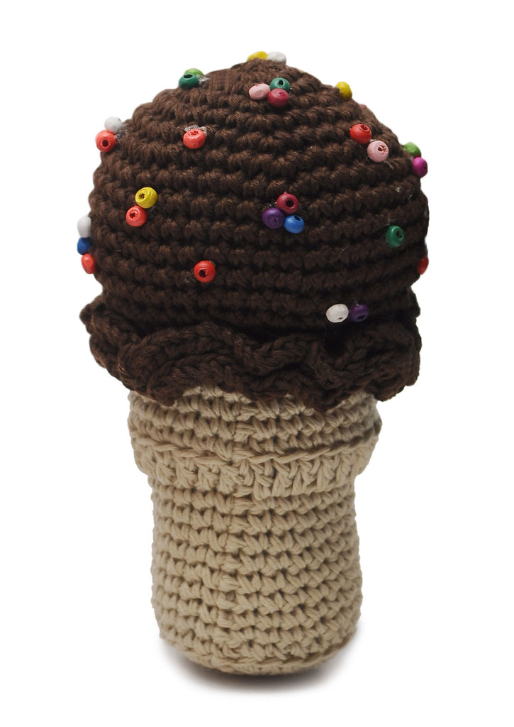 2-Flavor Scoop Ice Cream Handmade Amigurumi Stuffed Toy Knit Crochet Doll VAC
