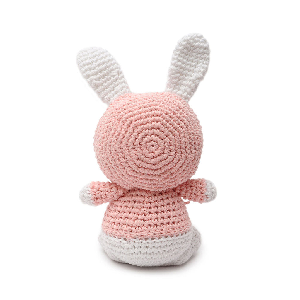 Pastel pink Rabbit Handmade Amigurumi Stuffed Toy Knit Crochet Doll VAC