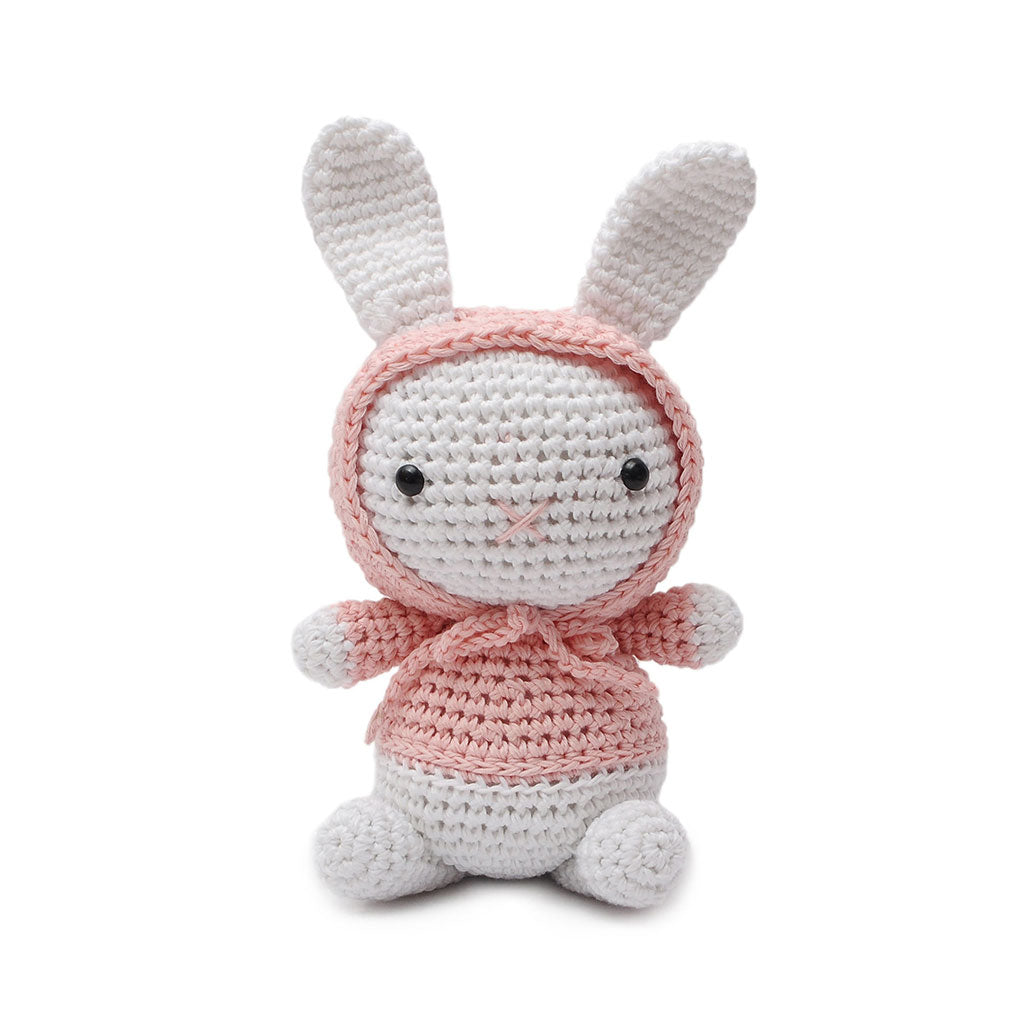 Pastel pink Rabbit Handmade Amigurumi Stuffed Toy Knit Crochet Doll VAC