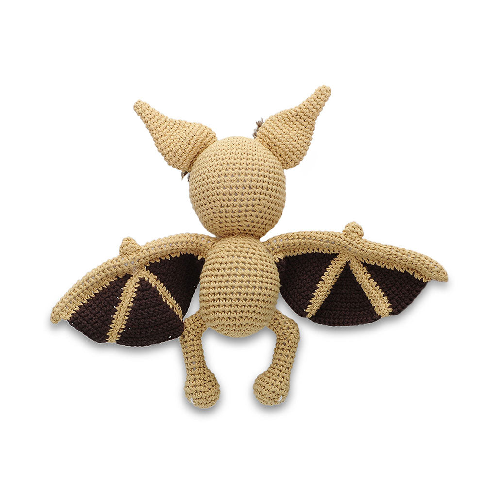 Cream-Brown Bat Handmade Amigurumi Stuffed Toy Knit Crochet Doll VAC