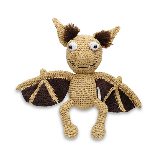 Cream-Brown Bat Handmade Amigurumi Stuffed Toy Knit Crochet Doll VAC