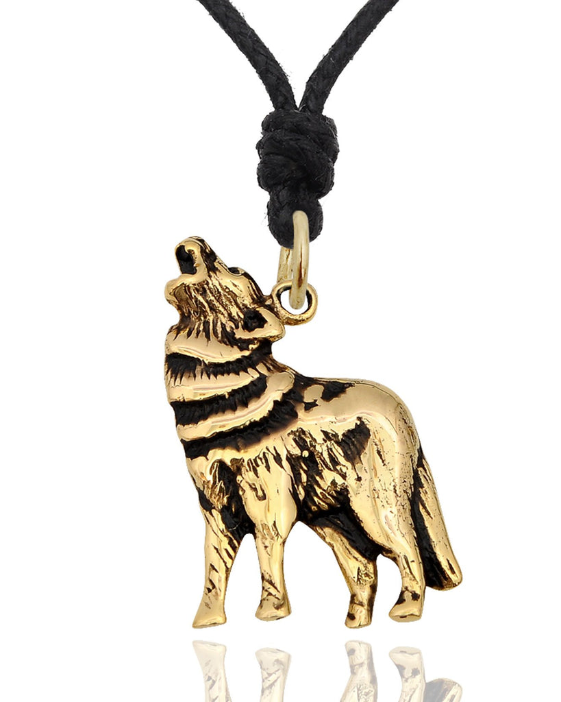 Wolf Coyote Dog 92.5 Sterling Silver Pewter Gold Brass Charm Necklace Pendant Jewelry