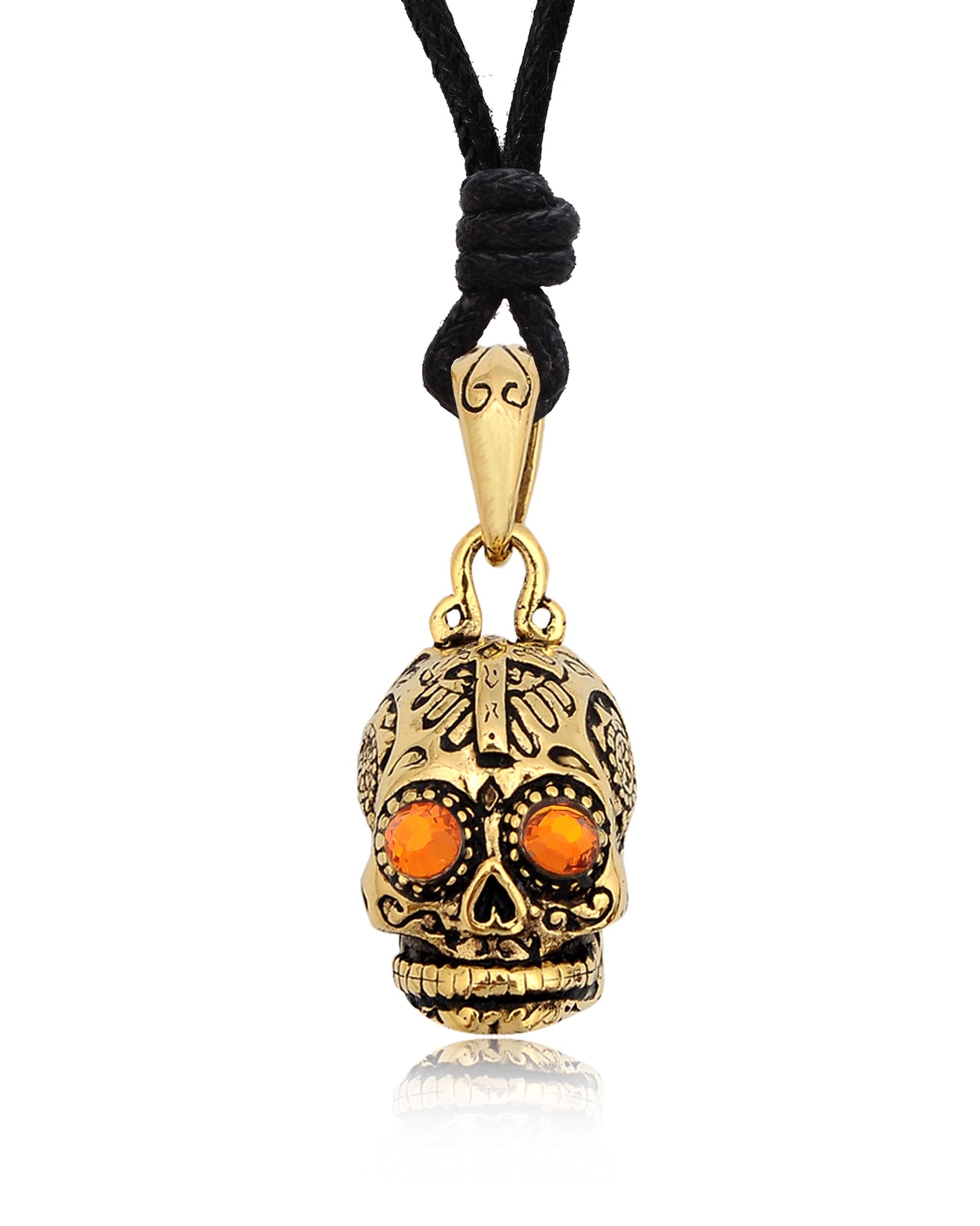 New Mexican Skull Cross Jesus Handmade Brass Necklace Pendant Jewelry