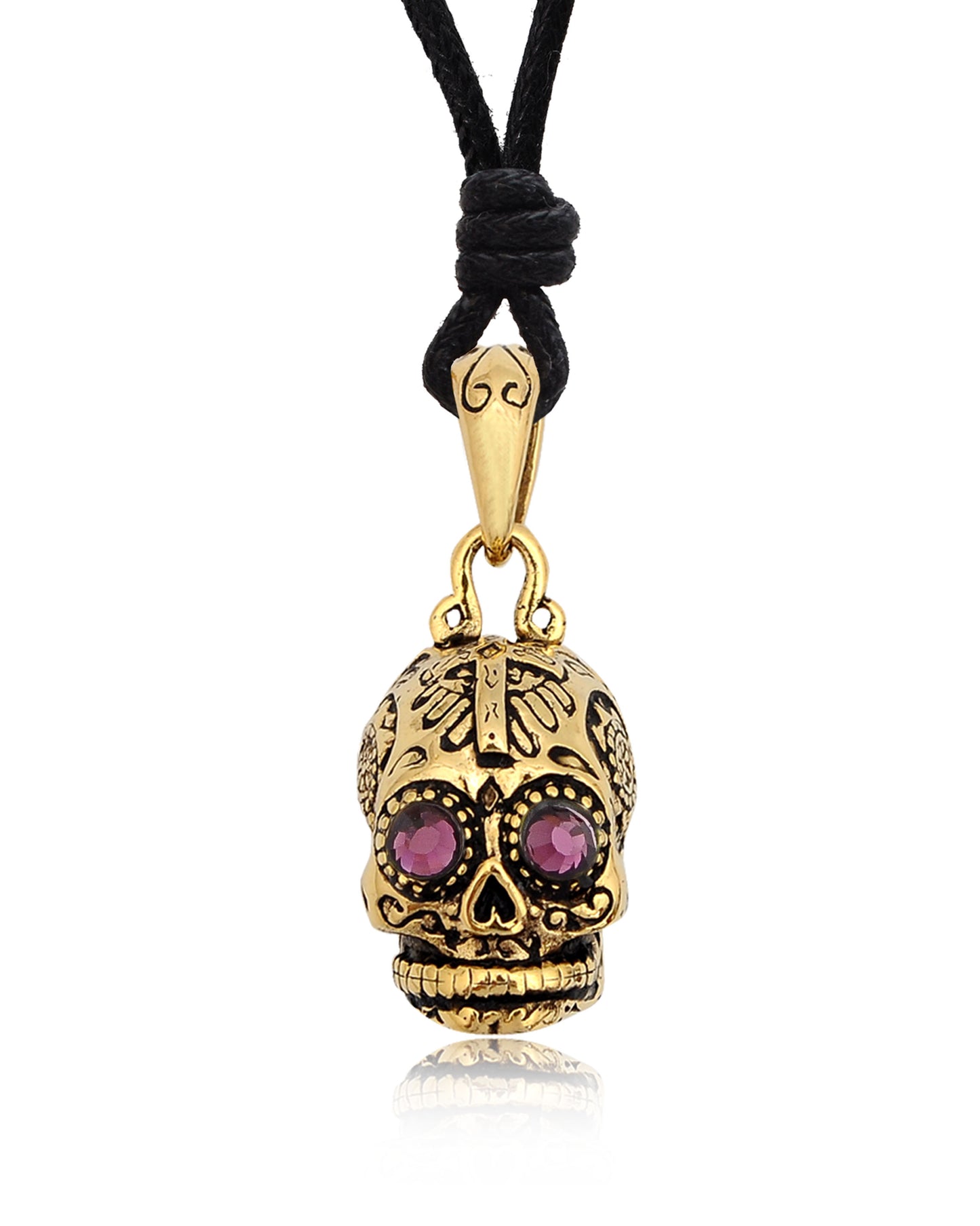 New Mexican Skull Cross Jesus Handmade Brass Necklace Pendant Jewelry
