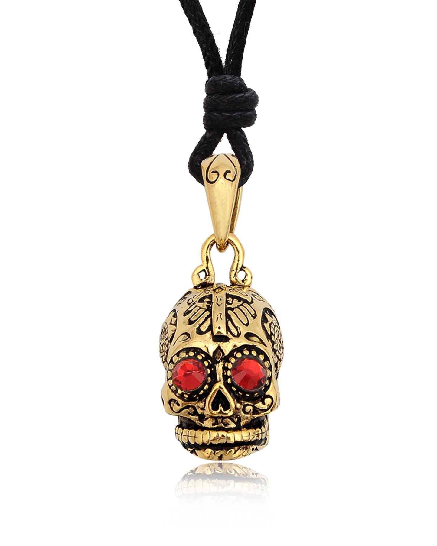 New Mexican Skull Cross Jesus Handmade Brass Necklace Pendant Jewelry