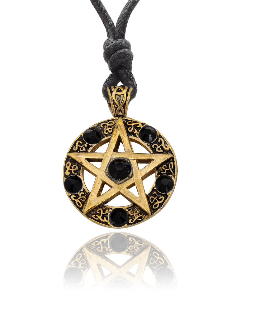 Color Pentagram Silver Pewter Gold Brass Charm Necklace Pendant Jewelry