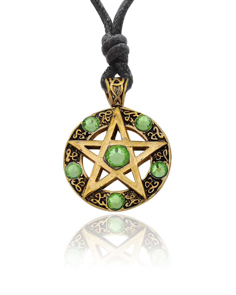 Color Pentagram Silver Pewter Gold Brass Charm Necklace Pendant Jewelry