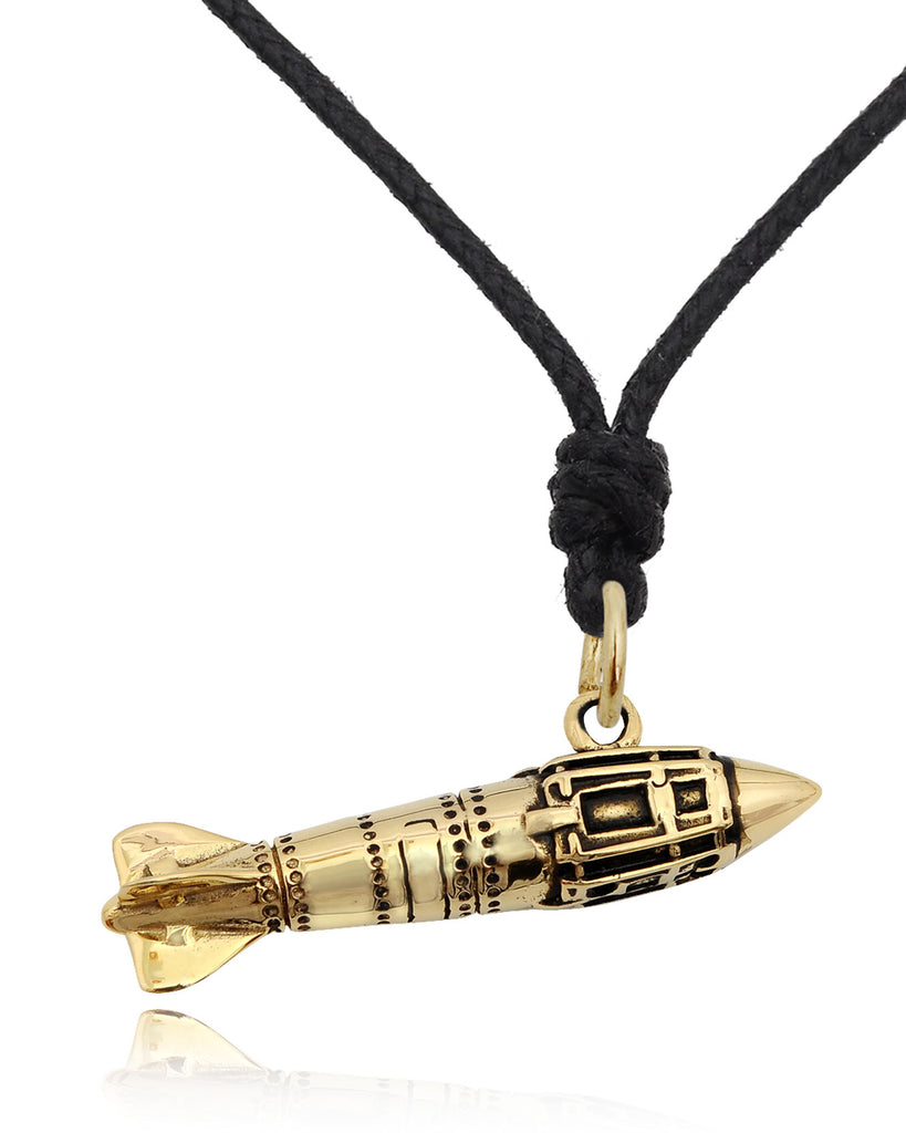 Missile Rocket Pendant Necklace 925 Sterling Silver/Pewter/ Brass - Military Aviation Jewelry