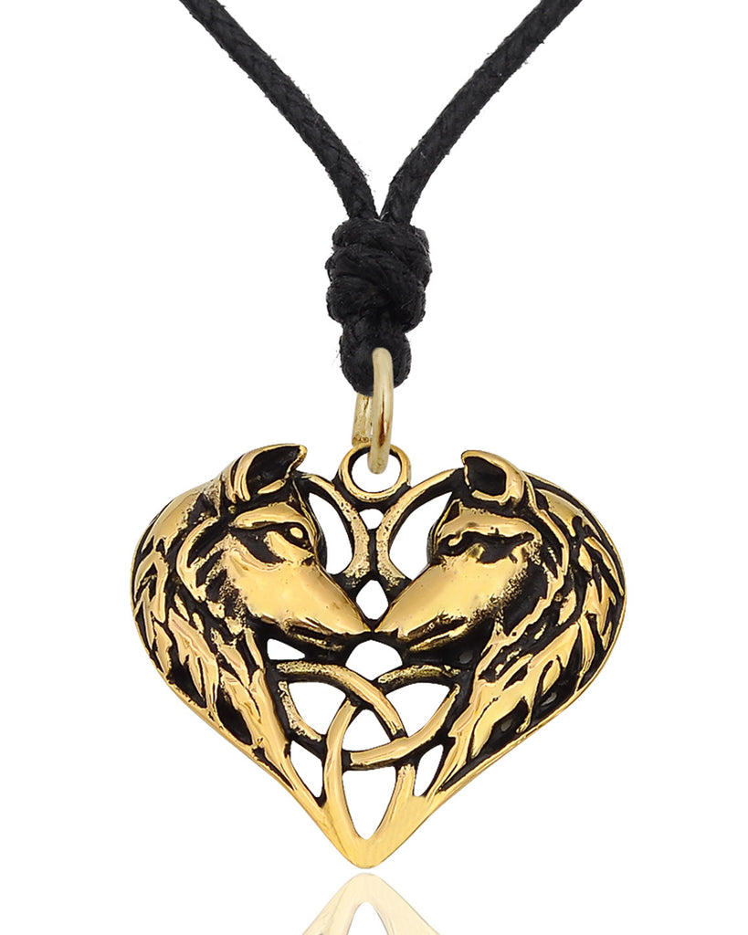 Wolf Heart Size S & M 92.5 Sterling Silver Pewter Brass Necklace Pendant Jewelry