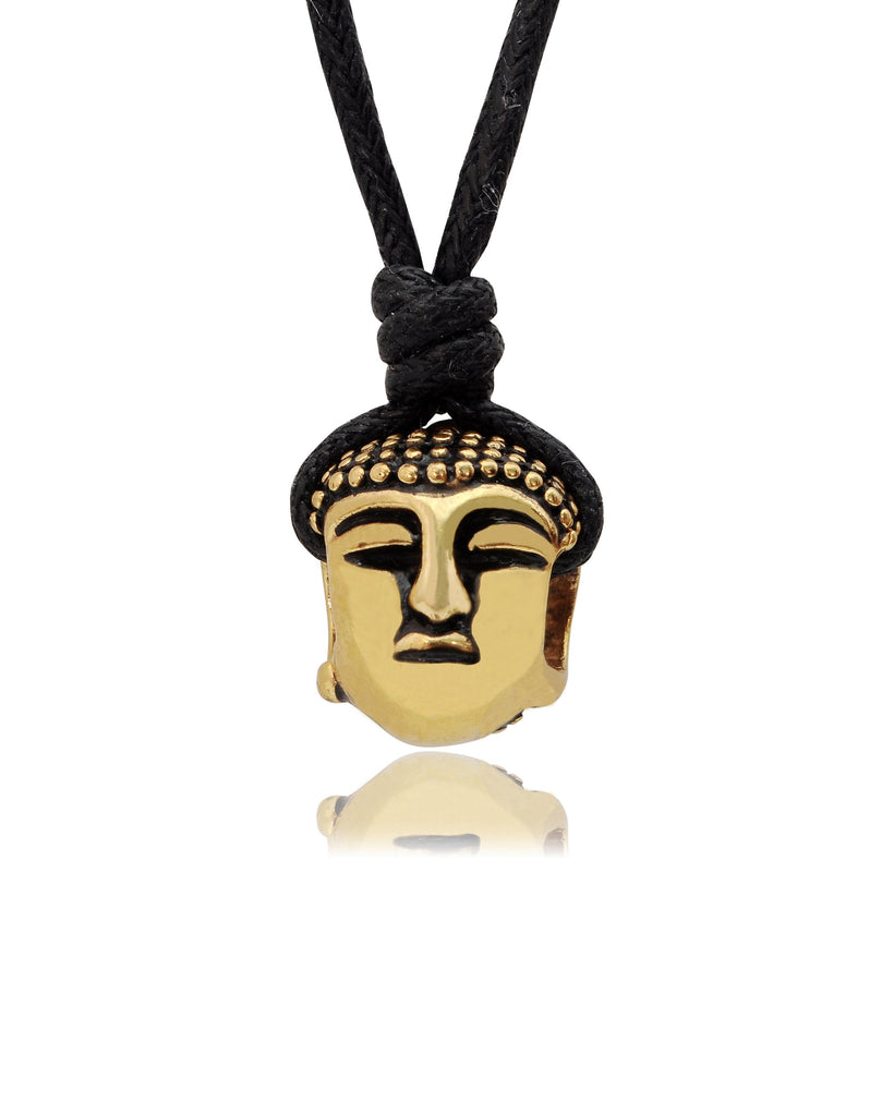 Ancient Buddha Head Silver Pewter Gold Brass Necklace Pendant Jewelry