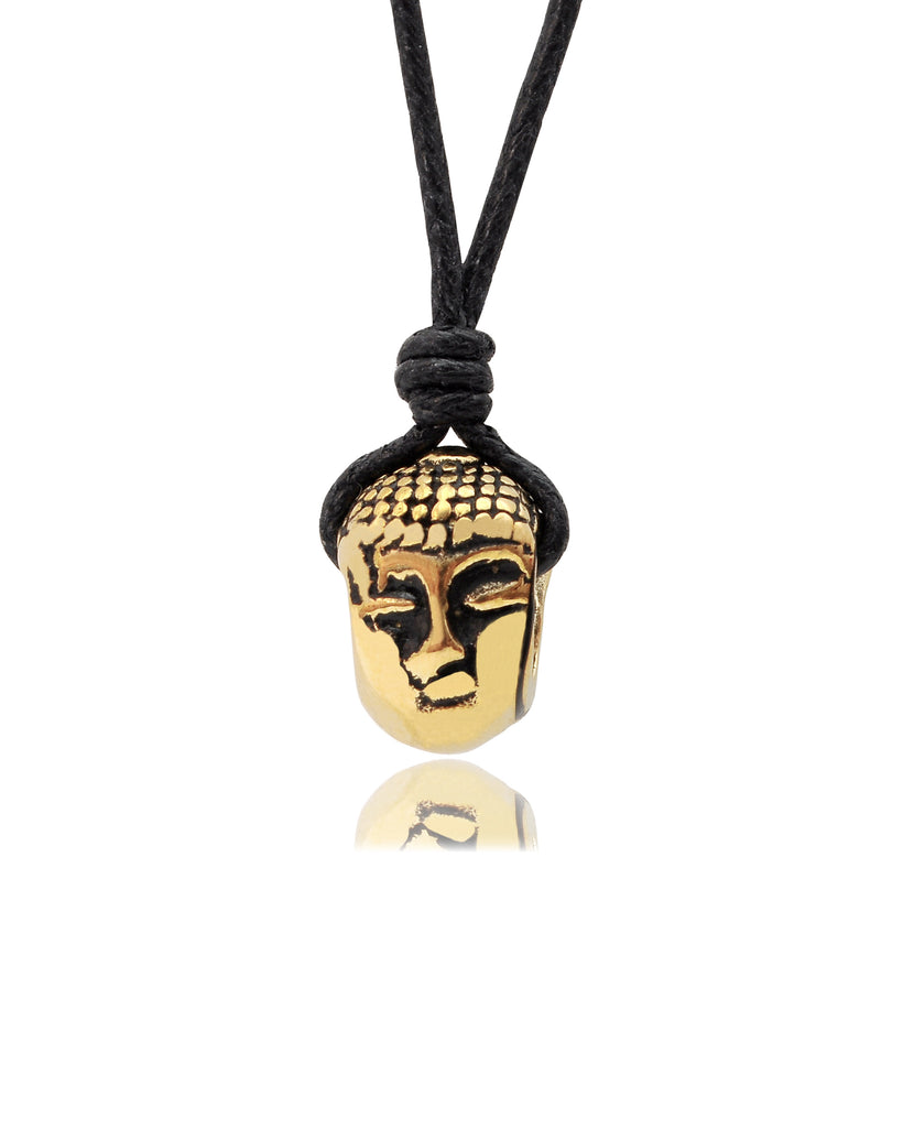 Ancient Buddha Head Silver Pewter Gold Brass Necklace Pendant Jewelry