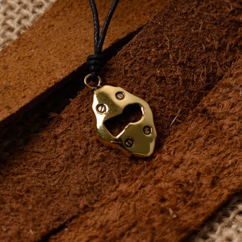 Lock And Key Friendship Handmade Gold Brass Charm Necklace Pendant Jewelry