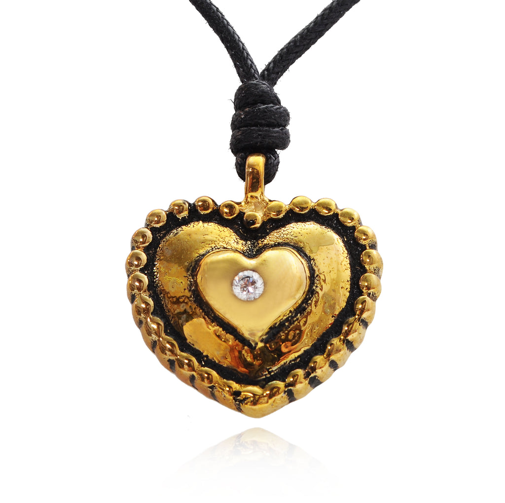 Pacifier Baby Toy Handmade Gold Brass Necklace Pendant Jewelry