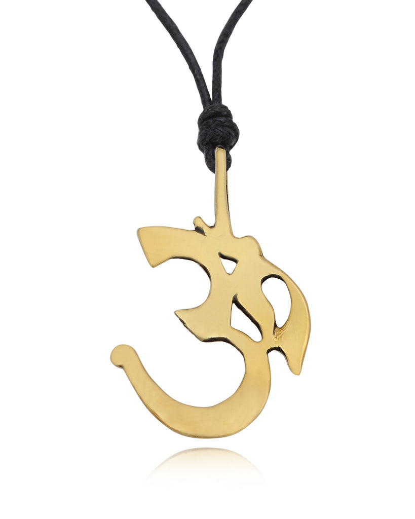 New Ohm Word Hindu Symbol Silver Pewter Gold Brass Necklace Pendant Jewelry