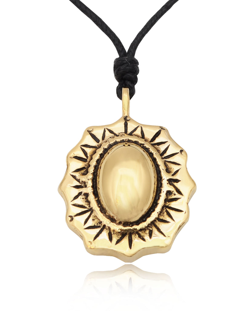 Vintage Amulet Gold Brass Charm Necklace Pendant Jewelry