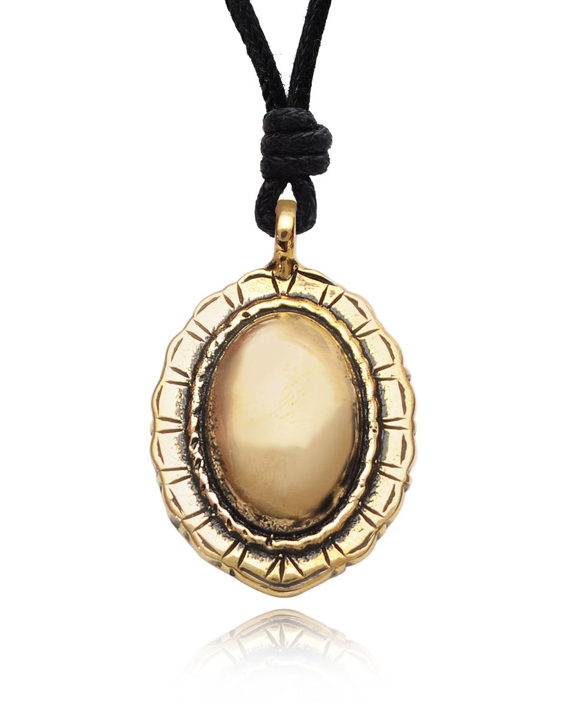 Vintage Amulet Gold Brass Charm Necklace Pendant Jewelry