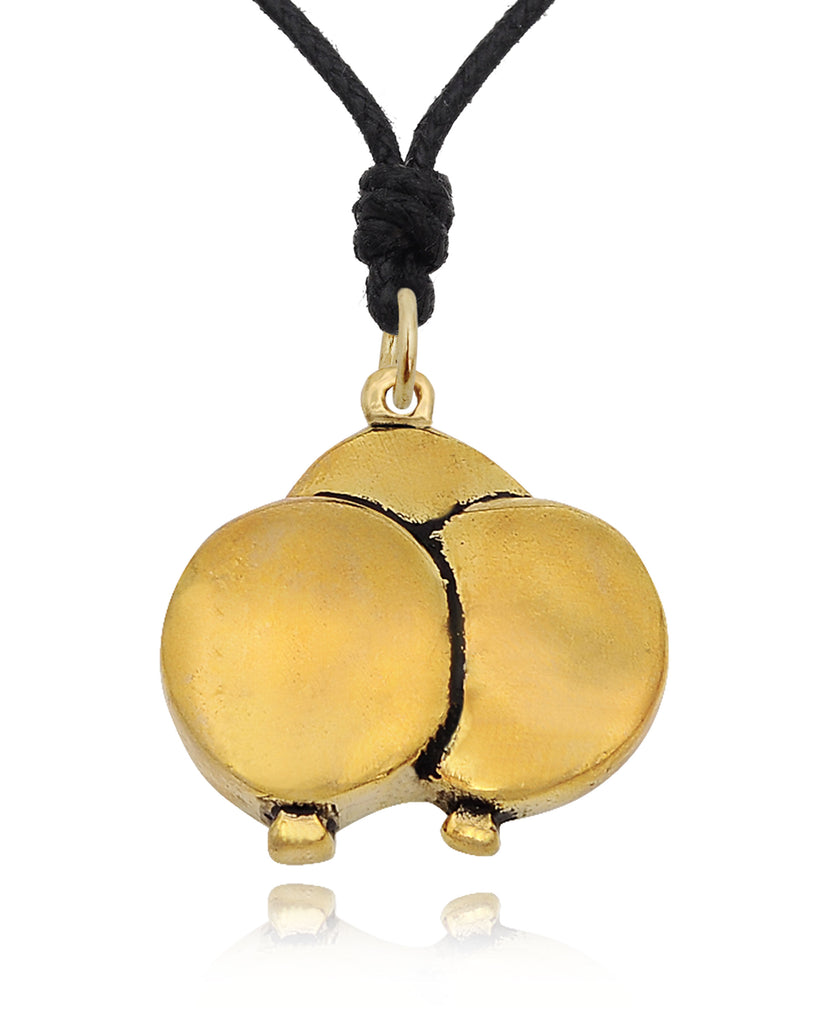 Party Clown Handmade Gold Brass Charm Necklace Pendant Jewelry