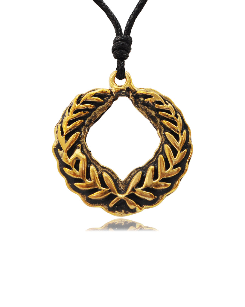 Celtic Brief Handmade Gold Brass Necklace Pendant Jewelry