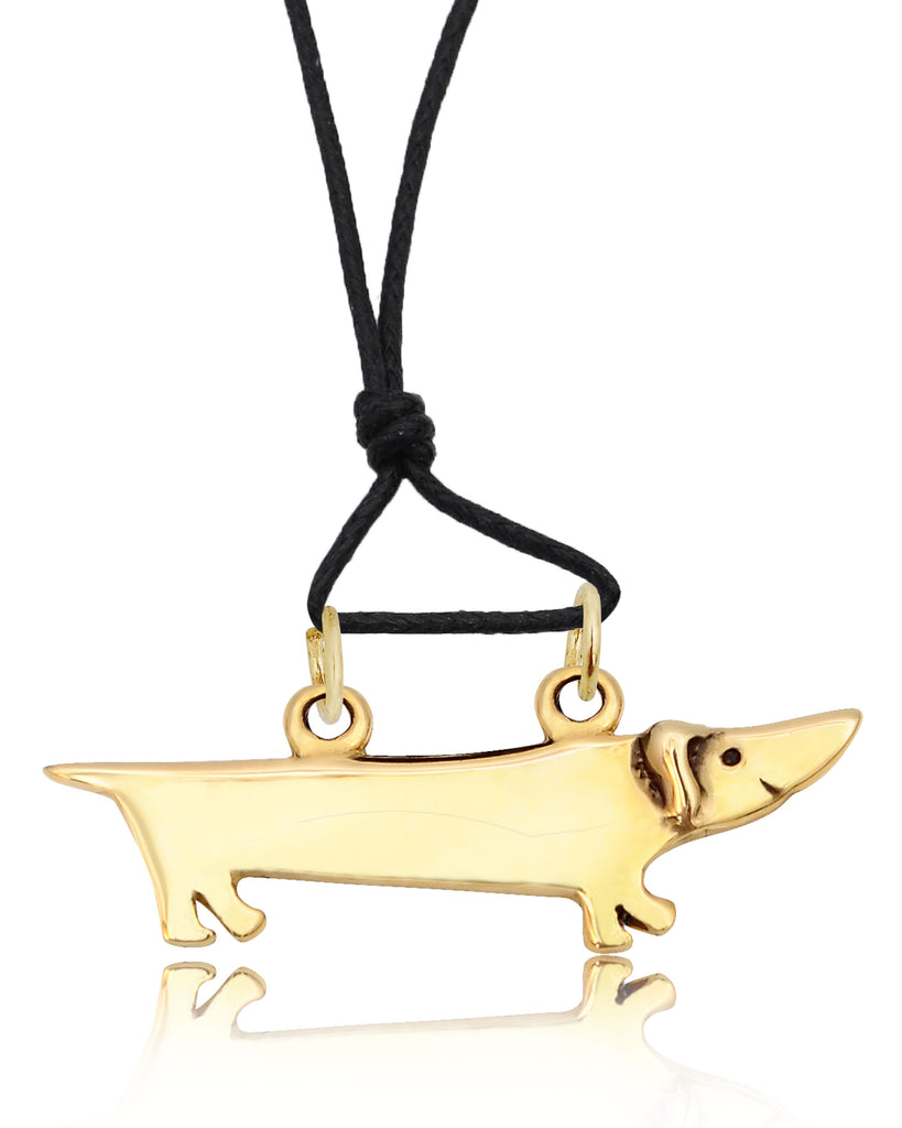 Dachshund Dog Silver Pewter Gold Brass Charm Necklace Pendant Jewelry