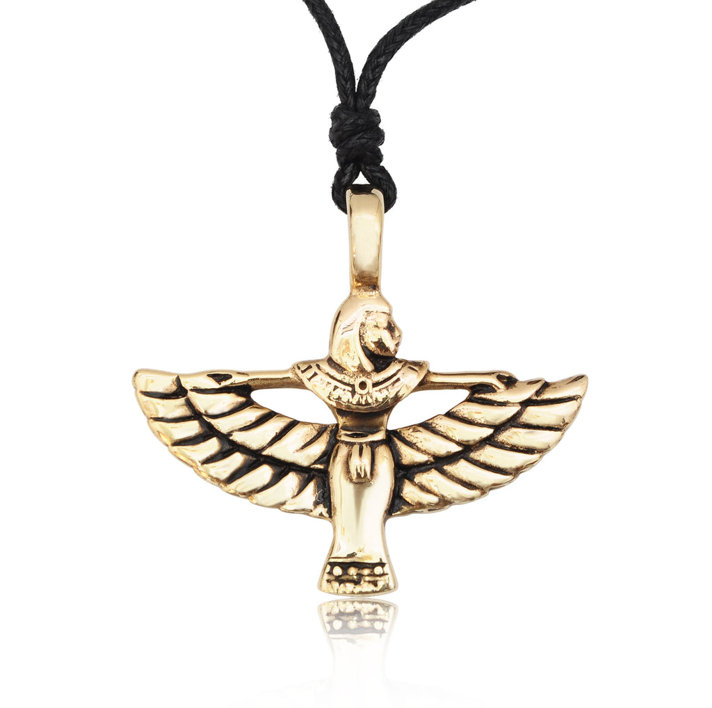 Isis Egyptian Goddess Bird Silver Pewter Gold Brass Necklace Pendant Jewelry