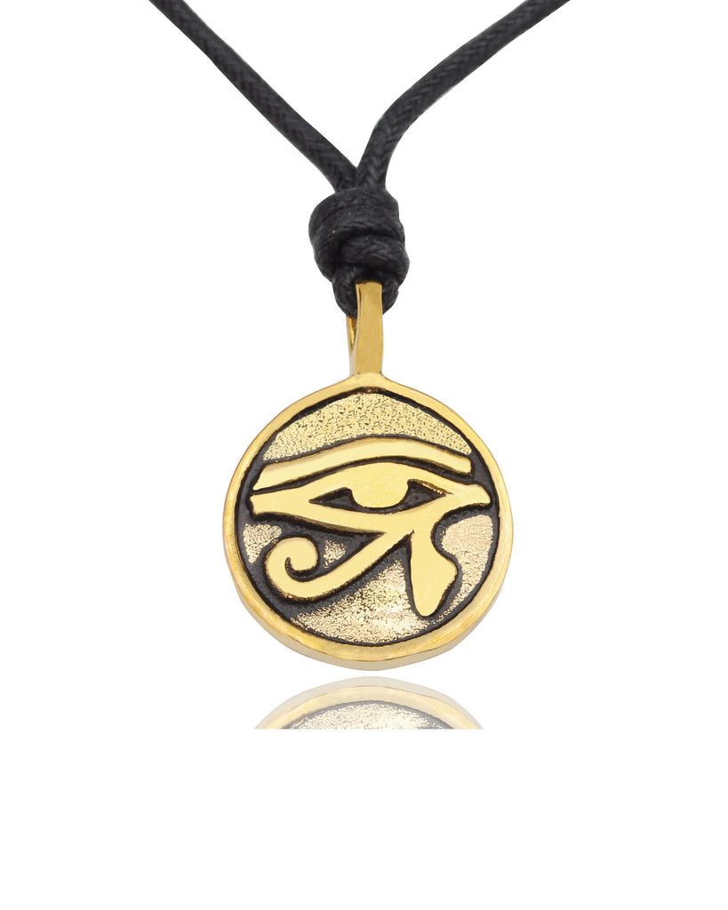 Classic Egyptian Eye of Ra Horus Silver Pewter Gold Brass Charm Necklace Pendant