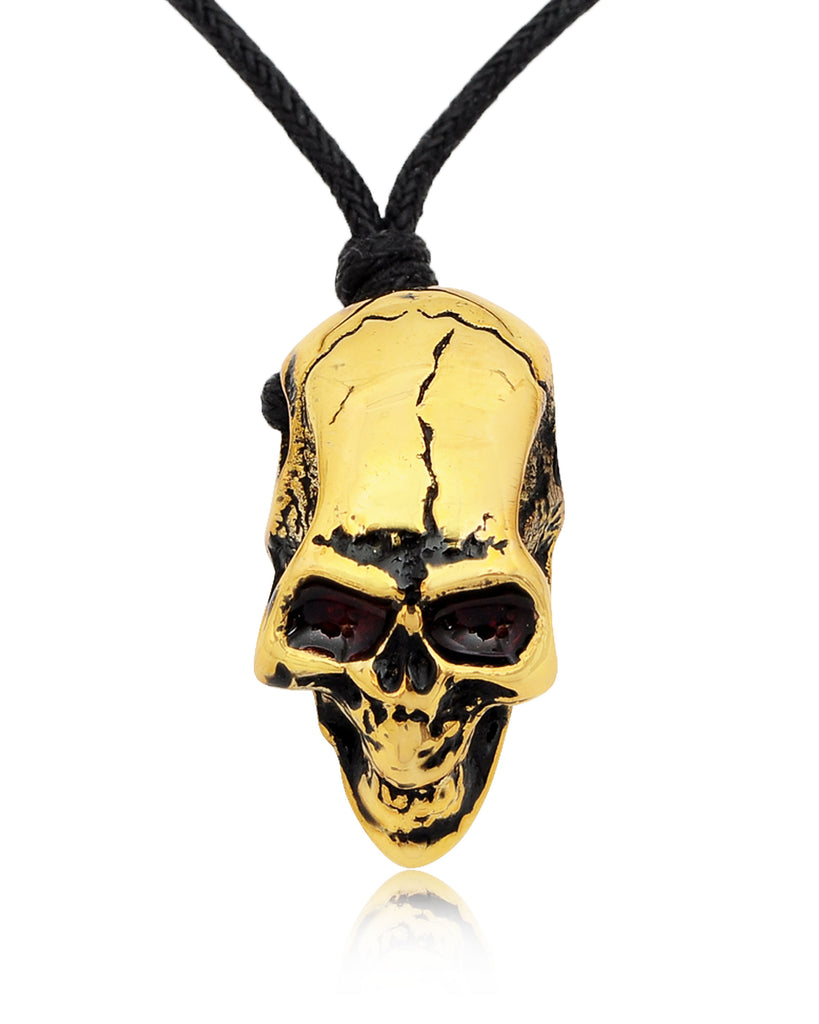 Gothic Skull Handmade Silver Pewter Gold Brass Necklace Pendant Jewelry