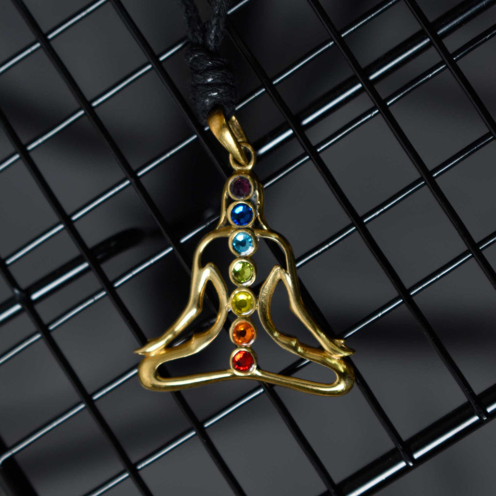 Chakara Yoga 92.5 Sterling Silver Pewter Brass Charm Necklace Pendant Jewelry