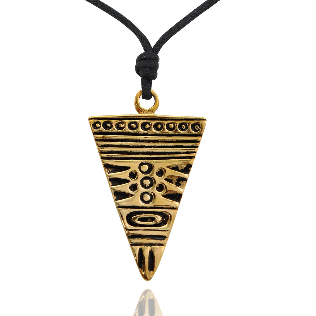 New Aztec Mayan Design Silver Pewter Gold Brass Charm Necklace Pendant Jewelry