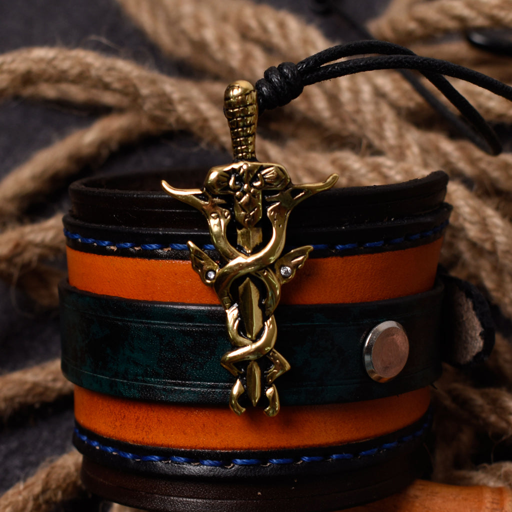 Holy Sword Silver Pewter Gold Brass Charm Necklace Pendant Jewelry